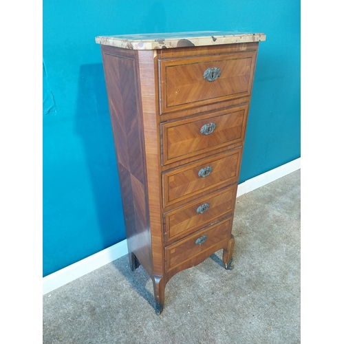 788 - Edwardian kingwood side cabinet with marble top {105 cm H x 45 cm W x 31 cm D}. { cm H  cm W cm D}. ... 