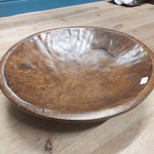 210A - 19th C hand carved fruit bowl {17cm H x 61cm Dia.}