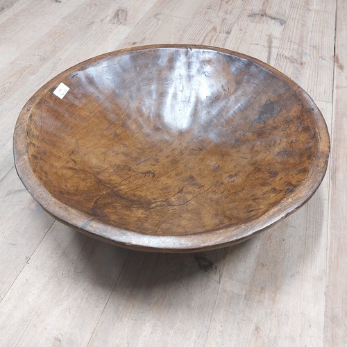 210A - 19th C hand carved fruit bowl {17cm H x 61cm Dia.}