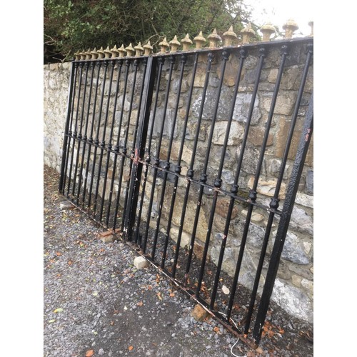 617 - Pair of exceptional quality wrought iron entrance gates {193 cm H x 335 cm W}.