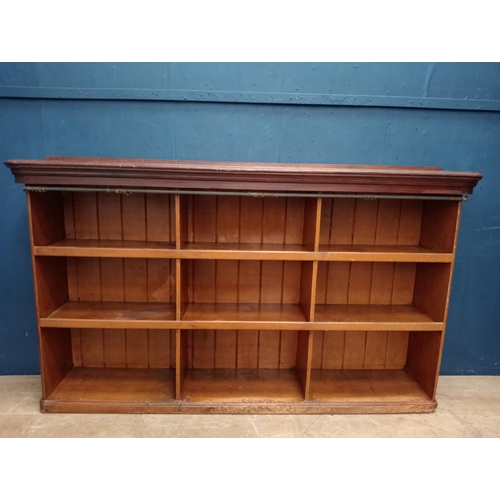 798 - 1950's wall mounted shelving. {H 125cm x W 212cm x D 45cm }.