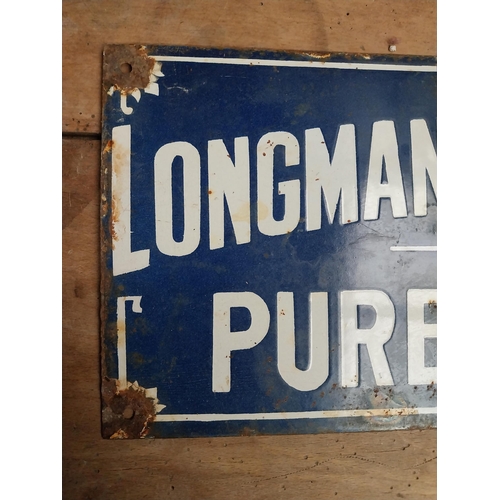 102 - Longman and Martinez Pure Paints enamel advertising sign. {20 cm H x 44 cm W}.