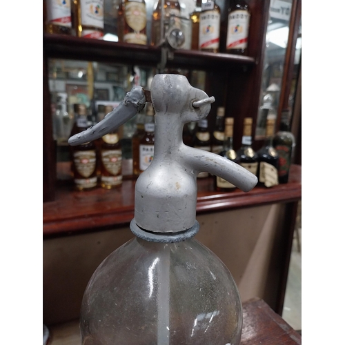 1088 - Early 20th C. glass soda siphon. {30 cm H x 13 cm W}.