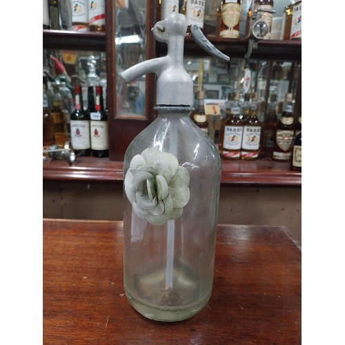 1088 - Early 20th C. glass soda siphon. {30 cm H x 13 cm W}.