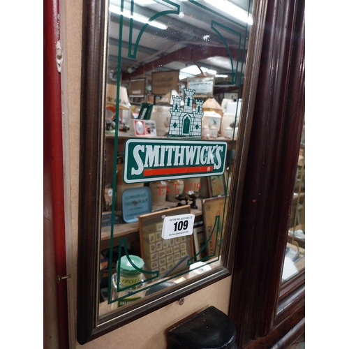 109 - Smithwick's advertising clock {54 cm H X 23 cm W}.