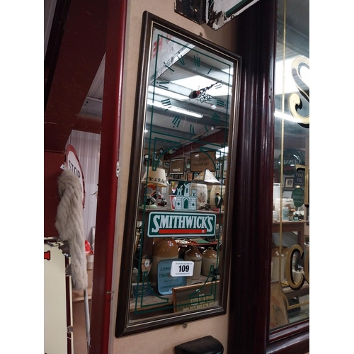 109 - Smithwick's advertising clock {54 cm H X 23 cm W}.