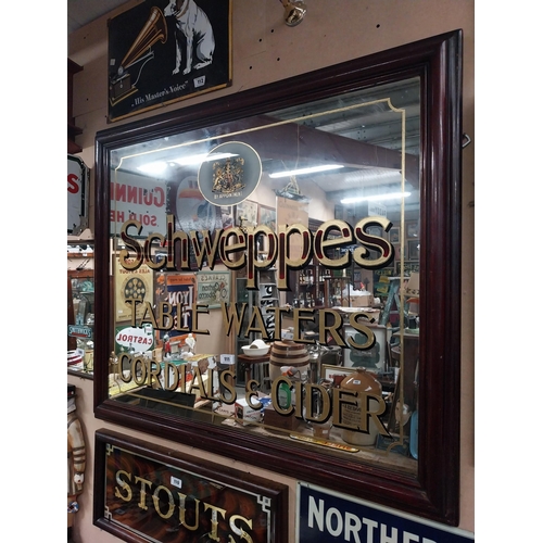 111 - Schweppes Table Waters Cordials and Cider framed advertising mirror by J Carter 273 Grays Inn Road L... 