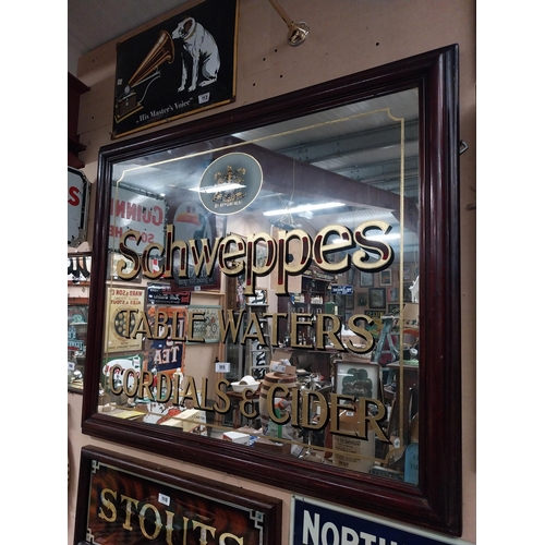 111 - Schweppes Table Waters Cordials and Cider framed advertising mirror by J Carter 273 Grays Inn Road L... 