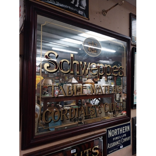 111 - Schweppes Table Waters Cordials and Cider framed advertising mirror by J Carter 273 Grays Inn Road L... 