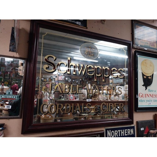 111 - Schweppes Table Waters Cordials and Cider framed advertising mirror by J Carter 273 Grays Inn Road L... 