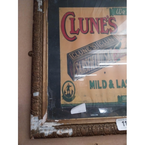 113 - Clunes Sarsfield Plug framed advertising print. {42 cm H x 56 cm W}.