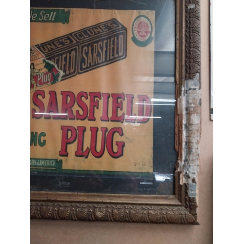 113 - Clunes Sarsfield Plug framed advertising print. {42 cm H x 56 cm W}.