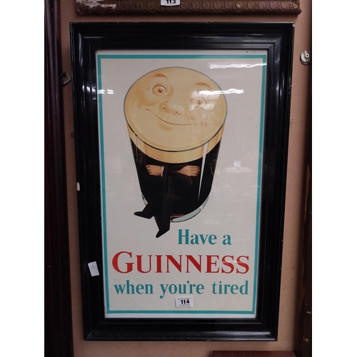 114 - Have a Guinness when you are Tired framed advertising print. {80 cm H x 52 cm W}.