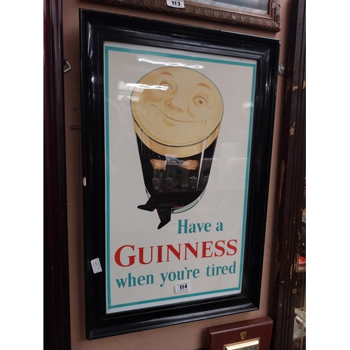 114 - Have a Guinness when you are Tired framed advertising print. {80 cm H x 52 cm W}.