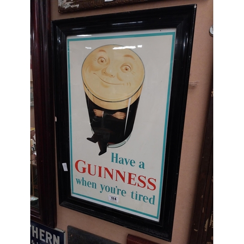 114 - Have a Guinness when you are Tired framed advertising print. {80 cm H x 52 cm W}.