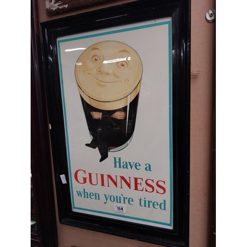 114 - Have a Guinness when you are Tired framed advertising print. {80 cm H x 52 cm W}.