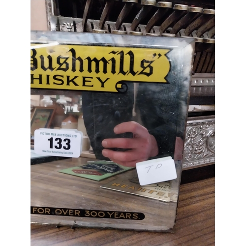 133 - Old Bushmills Whiskey advertising mirror {}.