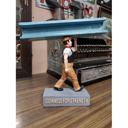 136 - Guinness For Strength Girder Man resin advertising figure. {33 cm H x 34 cm W x 14 cm D}.