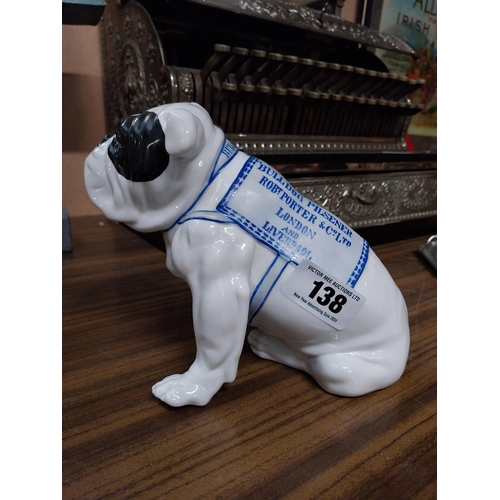 138 - Bulldog Guinness Robert Porter and Co Ltd London and Liverpool advertising ceramic Bulldog. {19 cm H... 