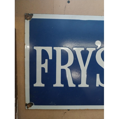 148 - Fry's Chocolate enamel advertising sign. {20 cm H x 91 cm W}.