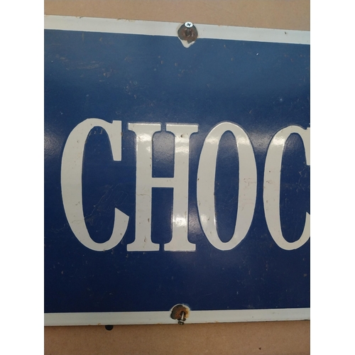 148 - Fry's Chocolate enamel advertising sign. {20 cm H x 91 cm W}.