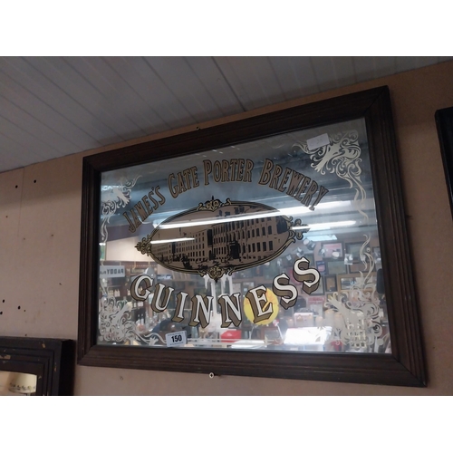 150 - Guinness St James's Gate framed advertising mirror. {68 cm W}.