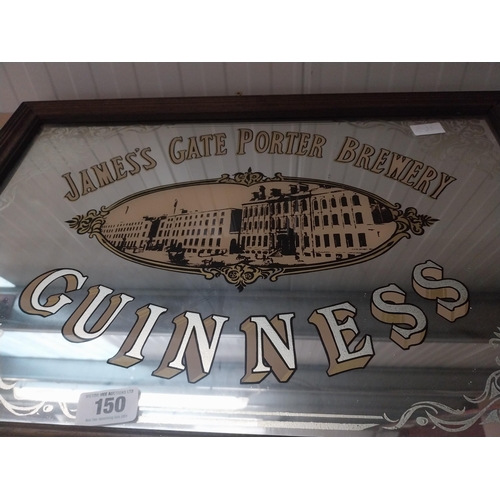 150 - Guinness St James's Gate framed advertising mirror. {68 cm W}.