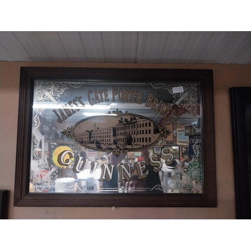 150 - Guinness St James's Gate framed advertising mirror. {68 cm W}.