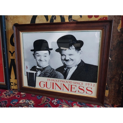 155A - Guinness Laurel and Hardy advertising print mounted in oak frame {47 cm H x 57 cm W }.