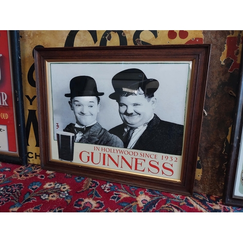 155A - Guinness Laurel and Hardy advertising print mounted in oak frame {47 cm H x 57 cm W }.