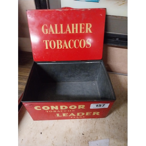 157 - Gallaher's Condor Flake tinplate advertising tin. {12 cm H x 22 cm W x 15 cm D}.