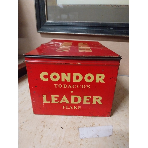 157 - Gallaher's Condor Flake tinplate advertising tin. {12 cm H x 22 cm W x 15 cm D}.