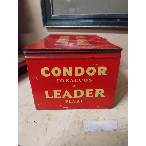 157 - Gallaher's Condor Flake tinplate advertising tin. {12 cm H x 22 cm W x 15 cm D}.