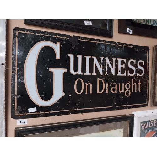 165 - Original Guinness on Draught enamel advertising sign. {45 cm H x 91 cm W}.