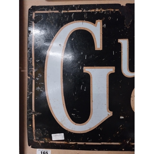 165 - Original Guinness on Draught enamel advertising sign. {45 cm H x 91 cm W}.