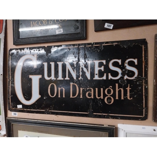 165 - Original Guinness on Draught enamel advertising sign. {45 cm H x 91 cm W}.