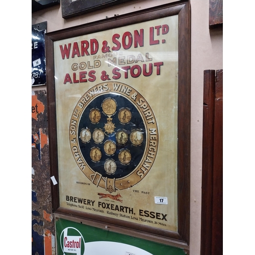 17 - Ward and Son Ltd Ales and Stouts framed advertising print. {80 cm H x 60 cm W}.