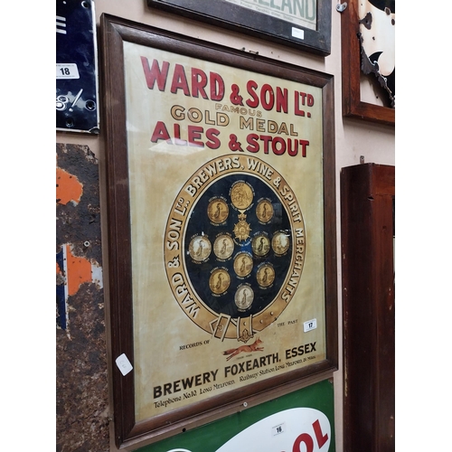 17 - Ward and Son Ltd Ales and Stouts framed advertising print. {80 cm H x 60 cm W}.