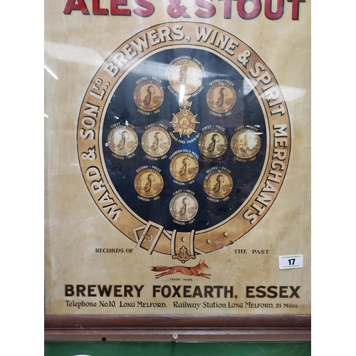 17 - Ward and Son Ltd Ales and Stouts framed advertising print. {80 cm H x 60 cm W}.