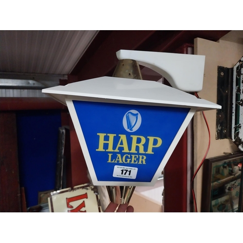 171 - Guinness, Phoenix, Harp and Smithwicks Perspex light up advertising lantern with original wall brack... 