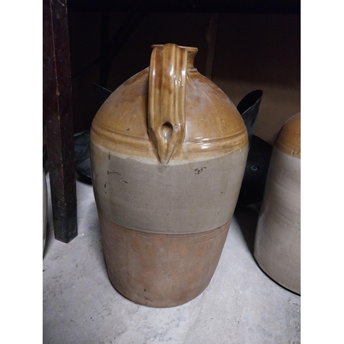 172 - N Carolan Dundalk five gallon stoneware flagon. {53 cm H x 29 cm Dia.}