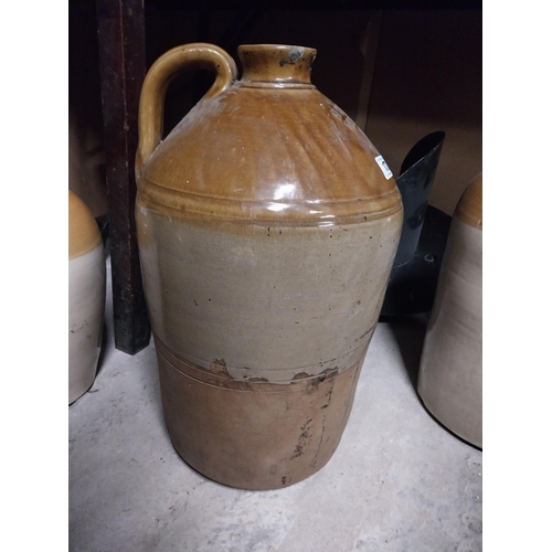 172 - N Carolan Dundalk five gallon stoneware flagon. {53 cm H x 29 cm Dia.}