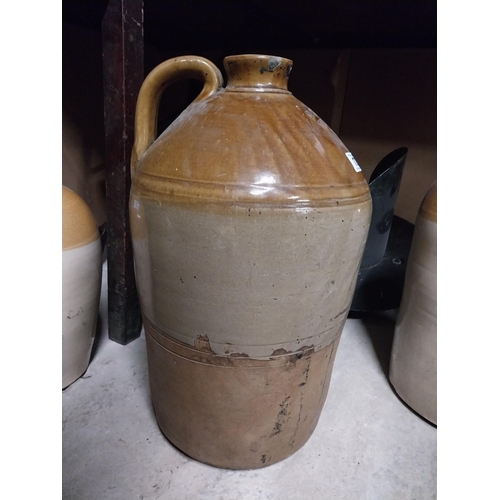 172 - N Carolan Dundalk five gallon stoneware flagon. {53 cm H x 29 cm Dia.}