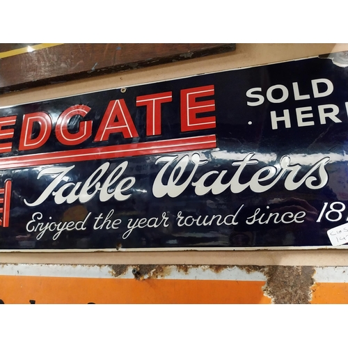 18 - Redgate Table Waters Sold Here enamel advertising sign. {28 cm H x 81 cm W}.