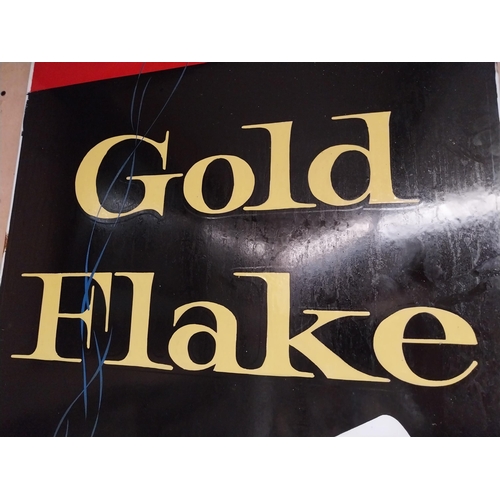 187 - Wills's Gold Flake Satisfies enamel advertising sign. {89 cm H x 59 cm W}.