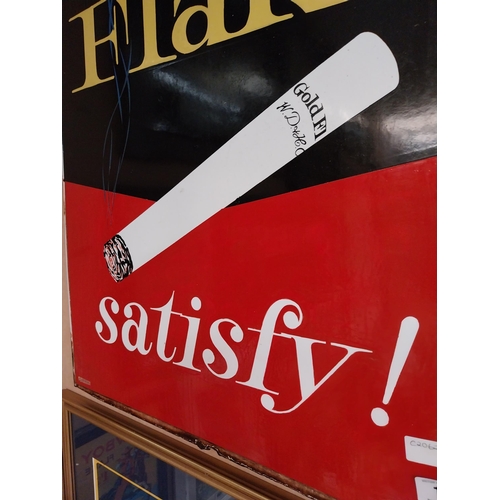 187 - Wills's Gold Flake Satisfies enamel advertising sign. {89 cm H x 59 cm W}.