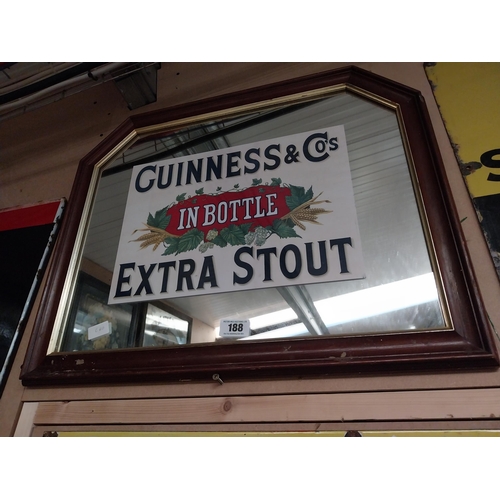 188 - Guinness Extra Stout In Bottle framed advertising mirror. {55 cm H x 68 cm W}.