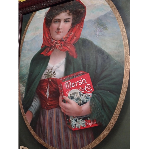 190 - Marsh and Co Biscuits framed advertising showcard. {62 cm H x 48 cm W}.