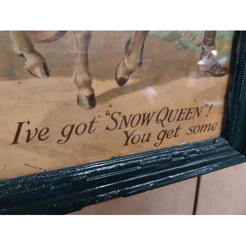 193 - Buchanans Snow Queen framed advertising print. {36 cm H x 39 cm W}.