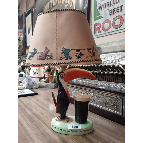 198 - Guinness Toucan Carltonware advertising lamp with original shade. {43 cm H x 28 cm W x 16 cm D}.